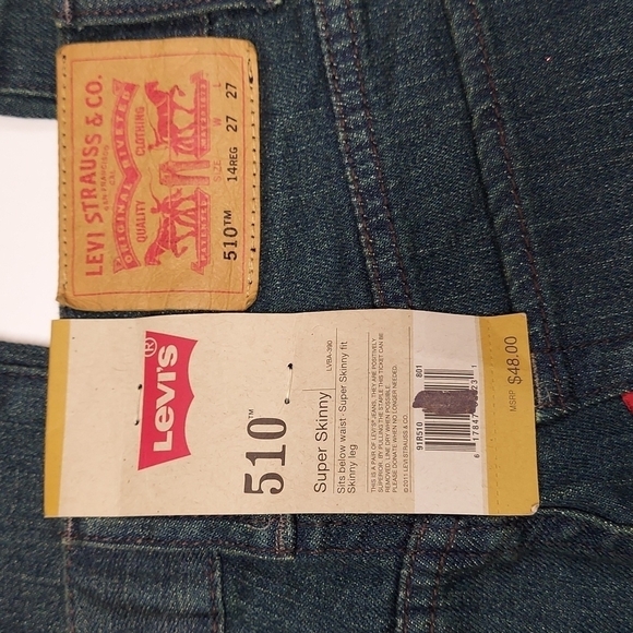 NWT Levi's 501 Super Skinny Blue Bayou W27XL27 - Picture 9 of 12